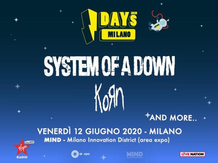 Korn e System Of A Down, headliner degli I-Days 2020