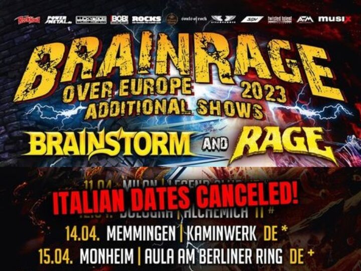 Rage – Brainstorm, cancellate le due date in Italia