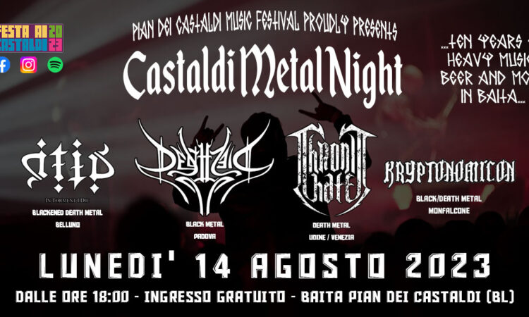 Torna il 14 agosto la Castaldi Metal Night