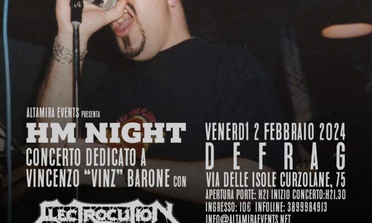 Electrocution, Undertakers e Fingernails live in memoria di Vincenzo “Vinz” Barone