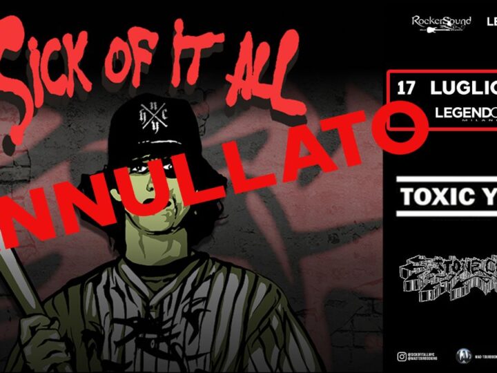 Sick Of It All, cancellata la data di Milano